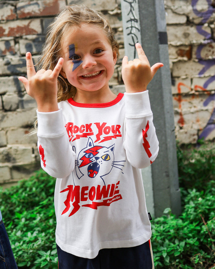 ROCK YOUR MEOWIE DAVID LONG SLEEVE T-SHIRT
