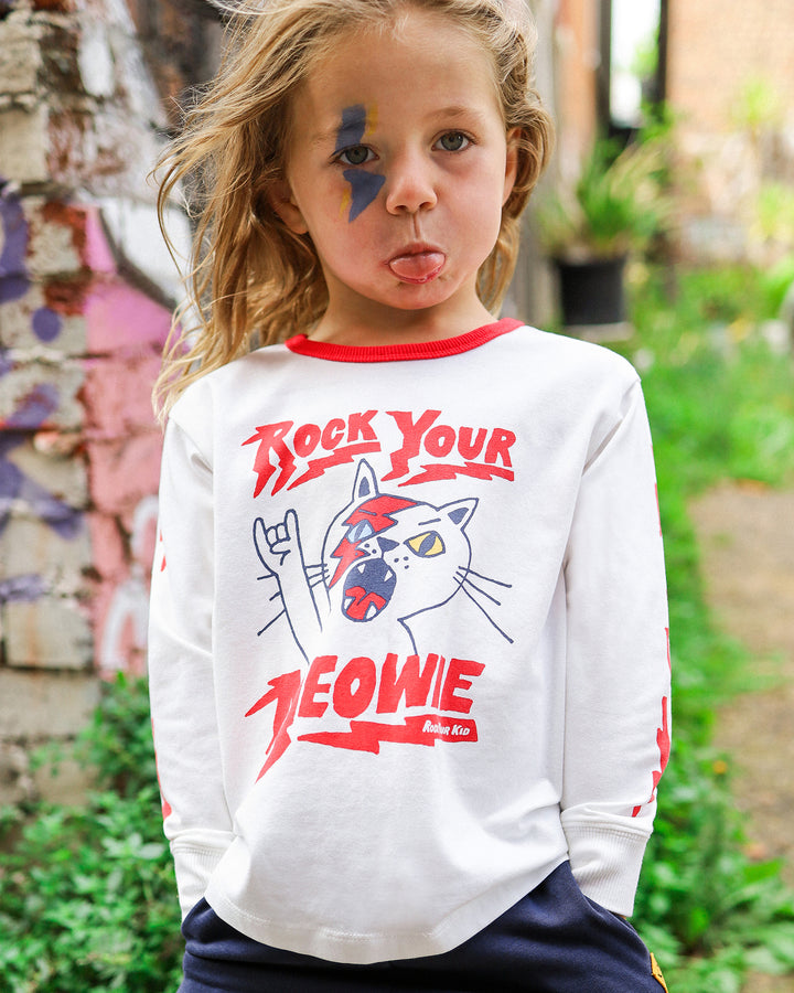 ROCK YOUR MEOWIE DAVID LONG SLEEVE T-SHIRT | Rock Your Baby