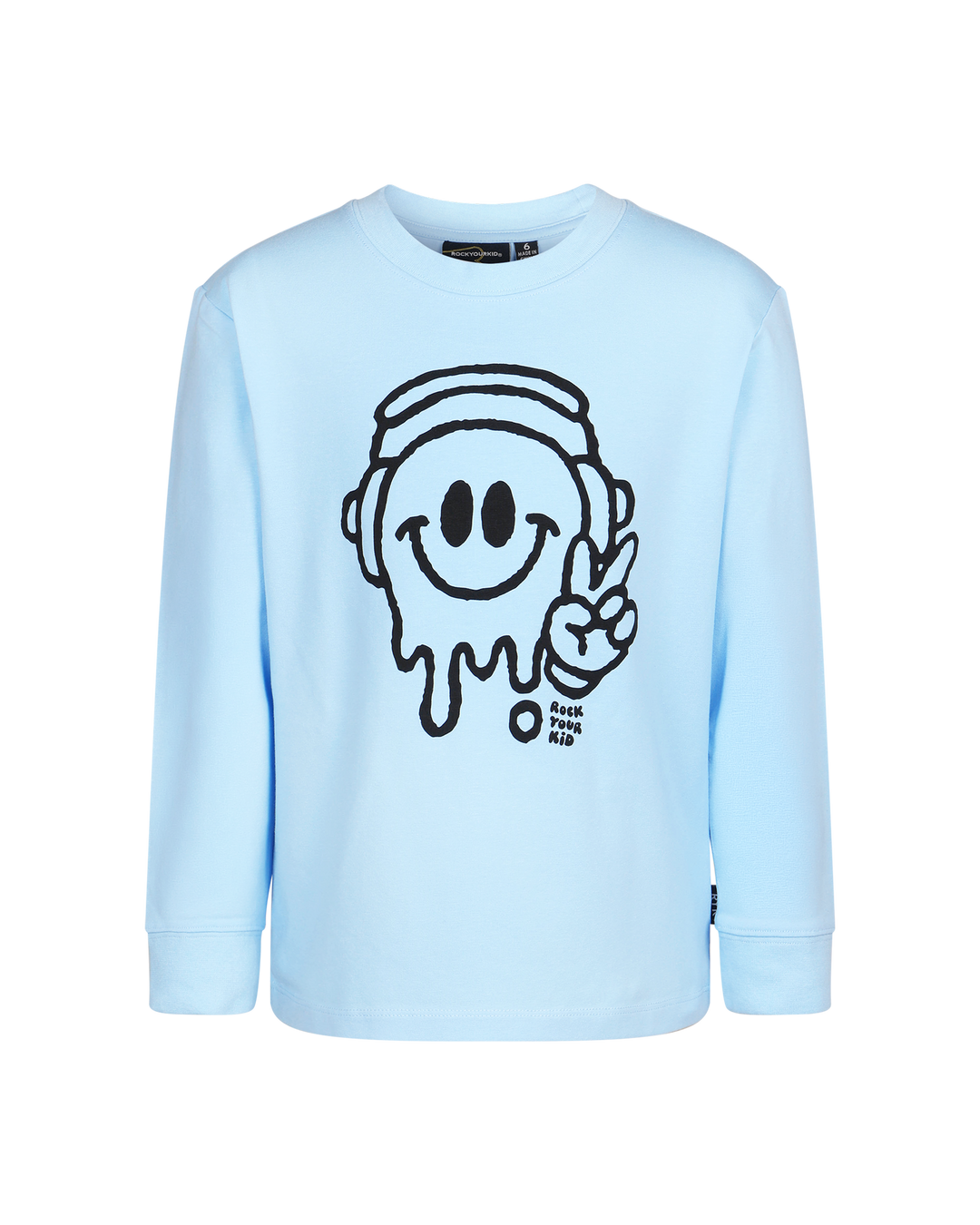 CHILL OUT DAVID LONG SLEEVE T-SHIRT IN LIGHT BLUE