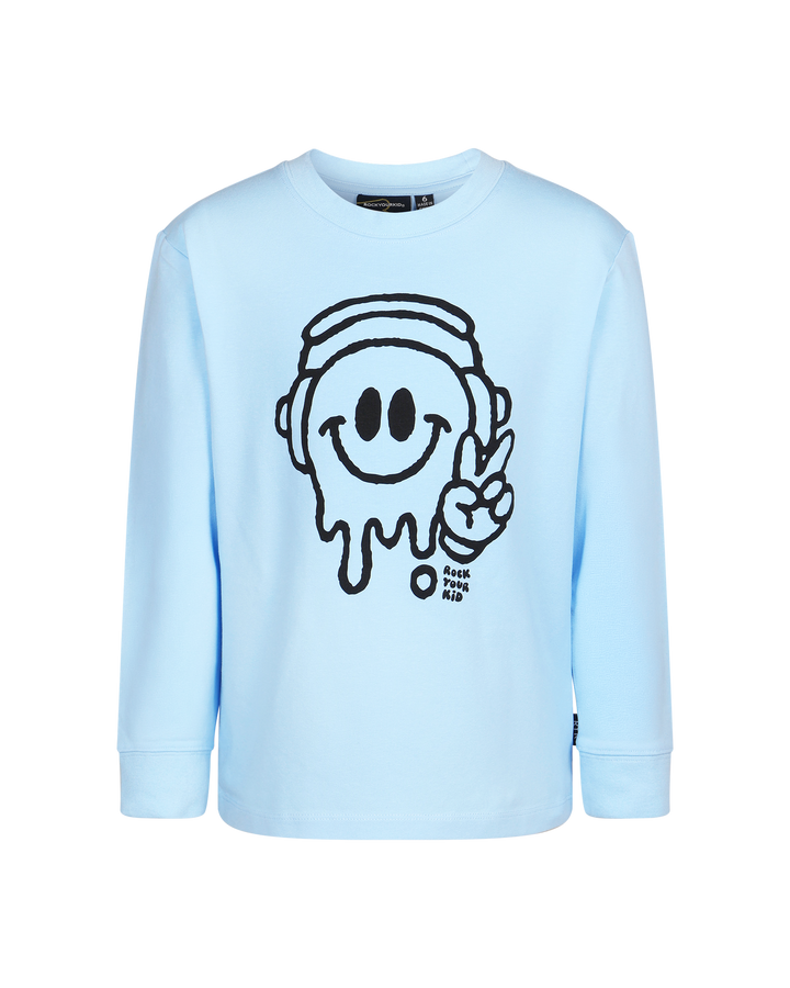 CHILL OUT DAVID LONG SLEEVE T-SHIRT IN LIGHT BLUE