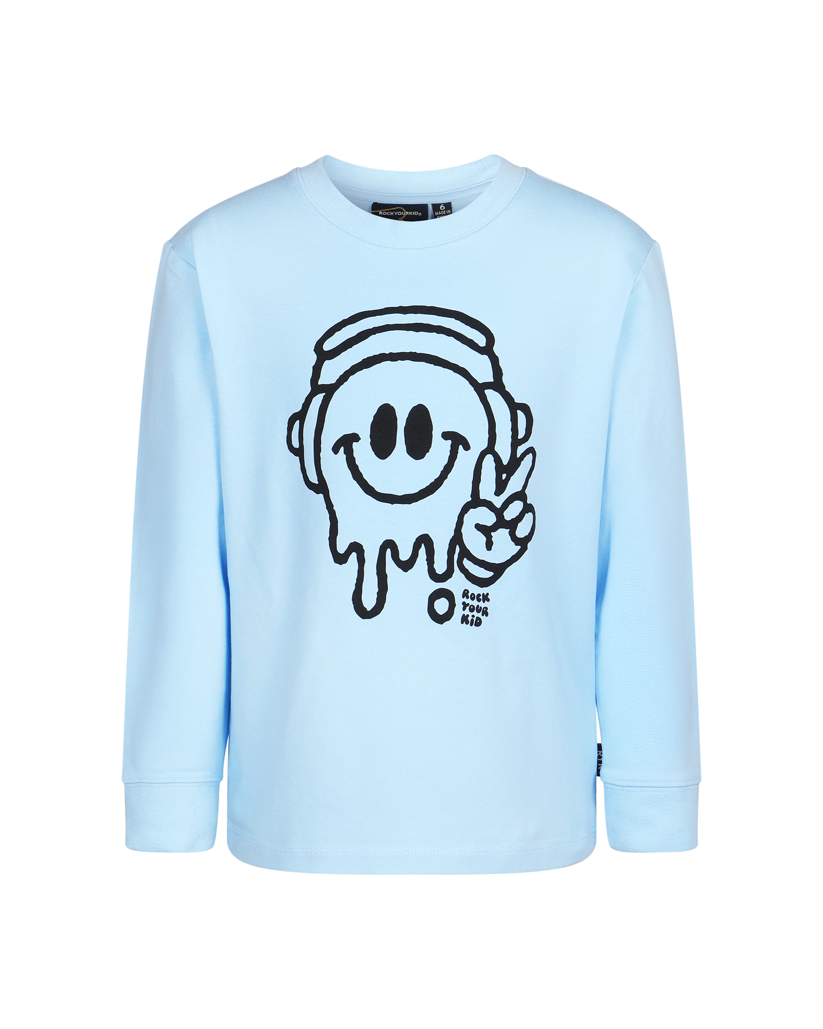 CHILL OUT DAVID LONG SLEEVE T-SHIRT IN LIGHT BLUE
