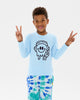 CHILL OUT DAVID LONG SLEEVE T-SHIRT IN LIGHT BLUE