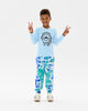 CHILL OUT DAVID LONG SLEEVE T-SHIRT IN LIGHT BLUE