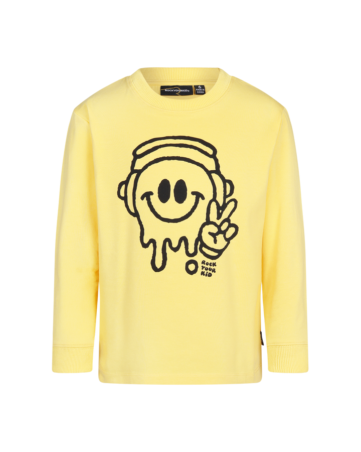 CHILL OUT DAVID LONG SLEEVE T-SHIRT IN YELLOW