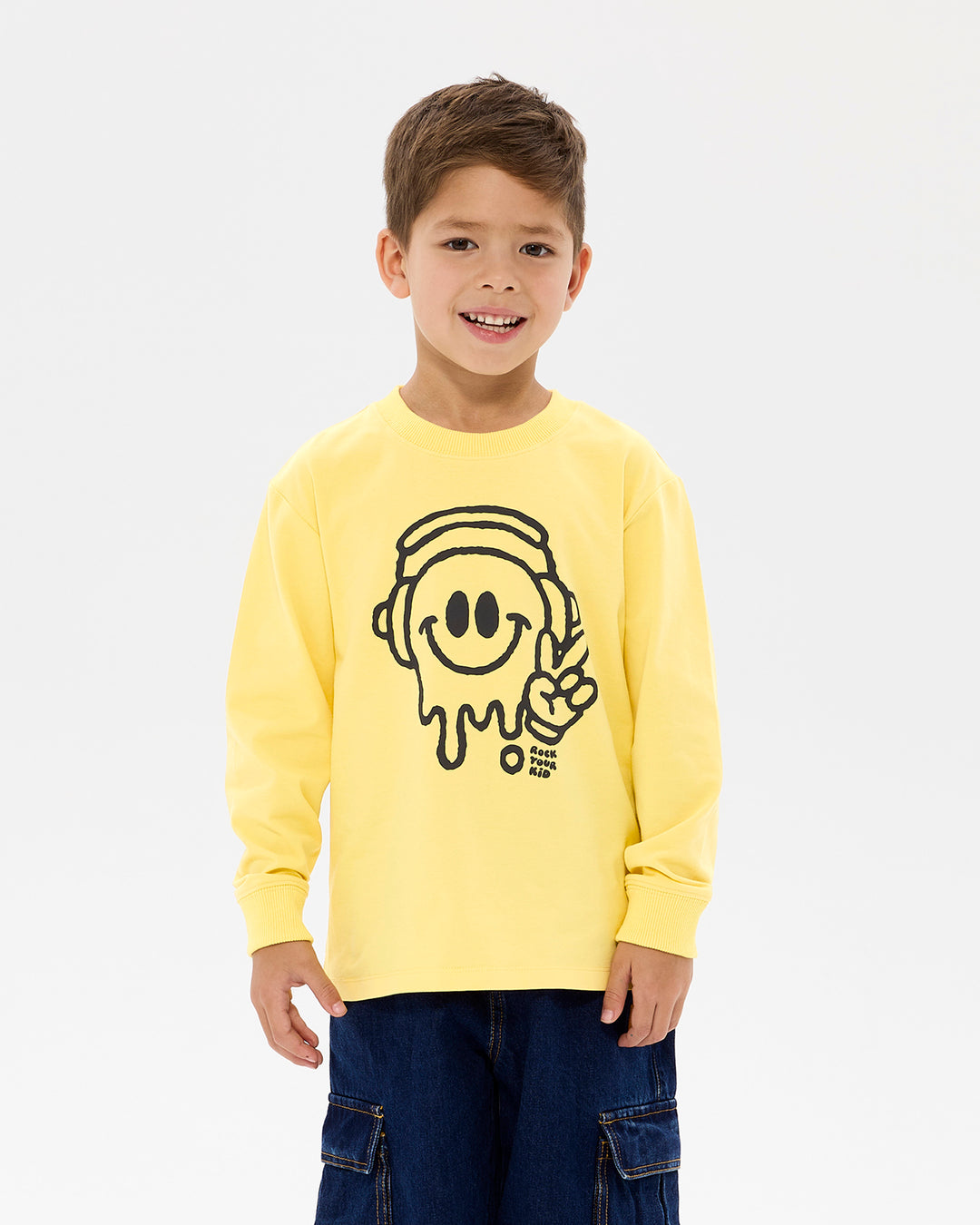 CHILL OUT DAVID LONG SLEEVE T-SHIRT IN YELLOW