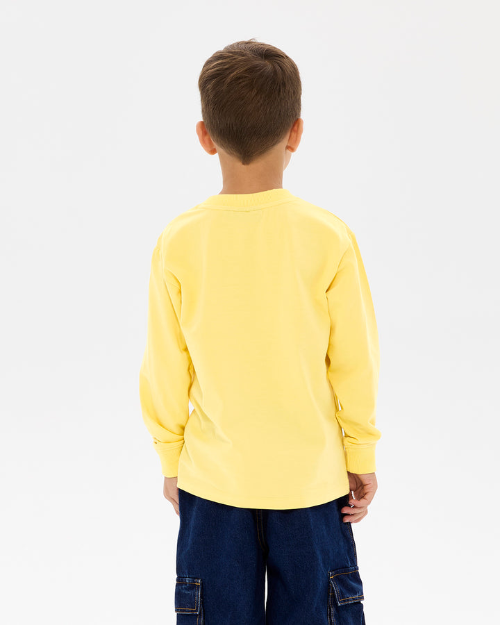 CHILL OUT DAVID LONG SLEEVE T-SHIRT IN YELLOW