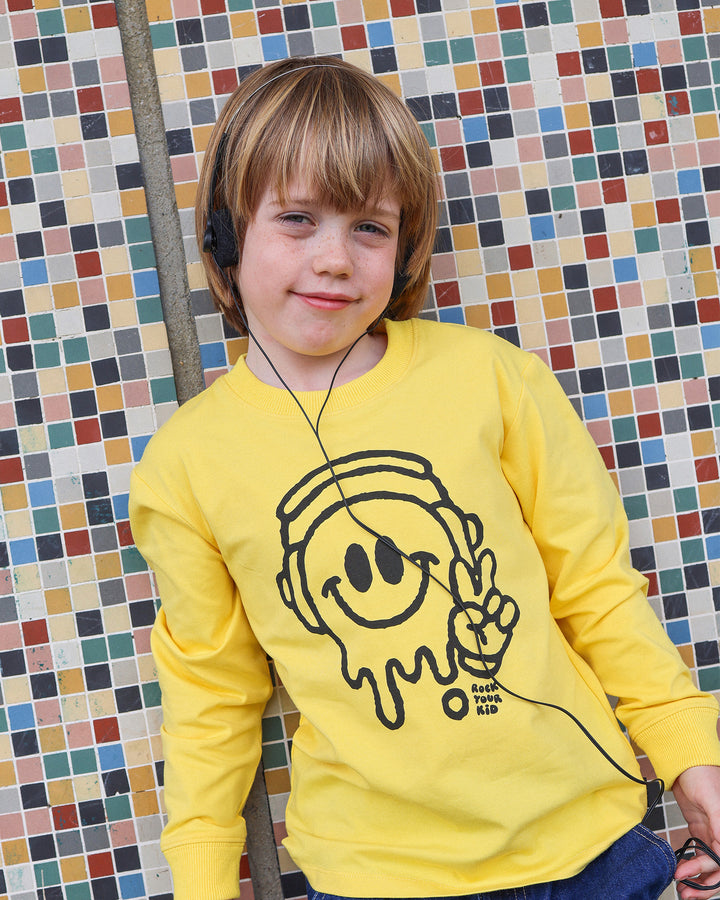 CHILL OUT DAVID LONG SLEEVE T-SHIRT IN YELLOW | Rock Your Baby
