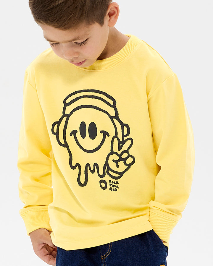 CHILL OUT DAVID LONG SLEEVE T-SHIRT IN YELLOW
