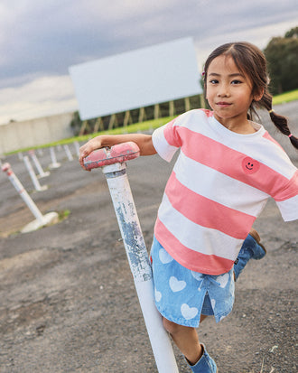 SUZIE TEE IN PINK STRIPE