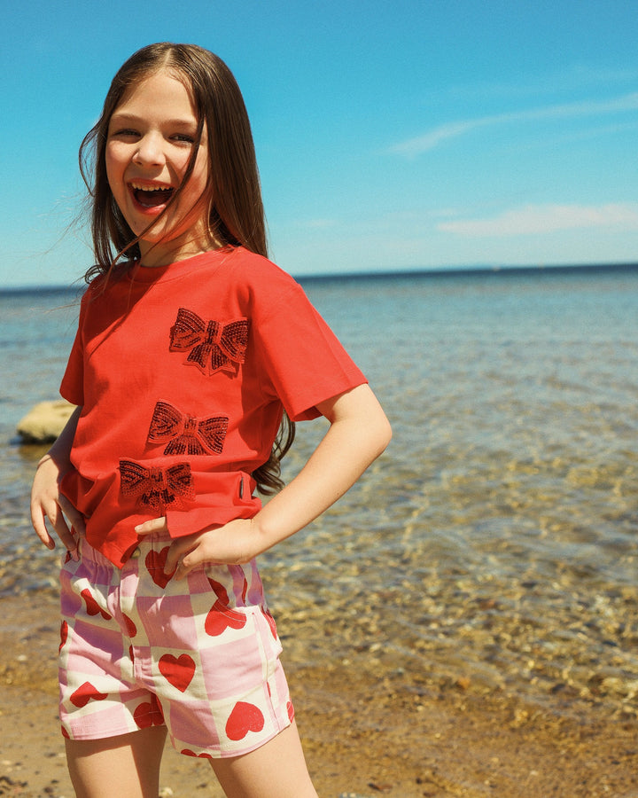 LUCY SHORT IN HEART GINGHAM