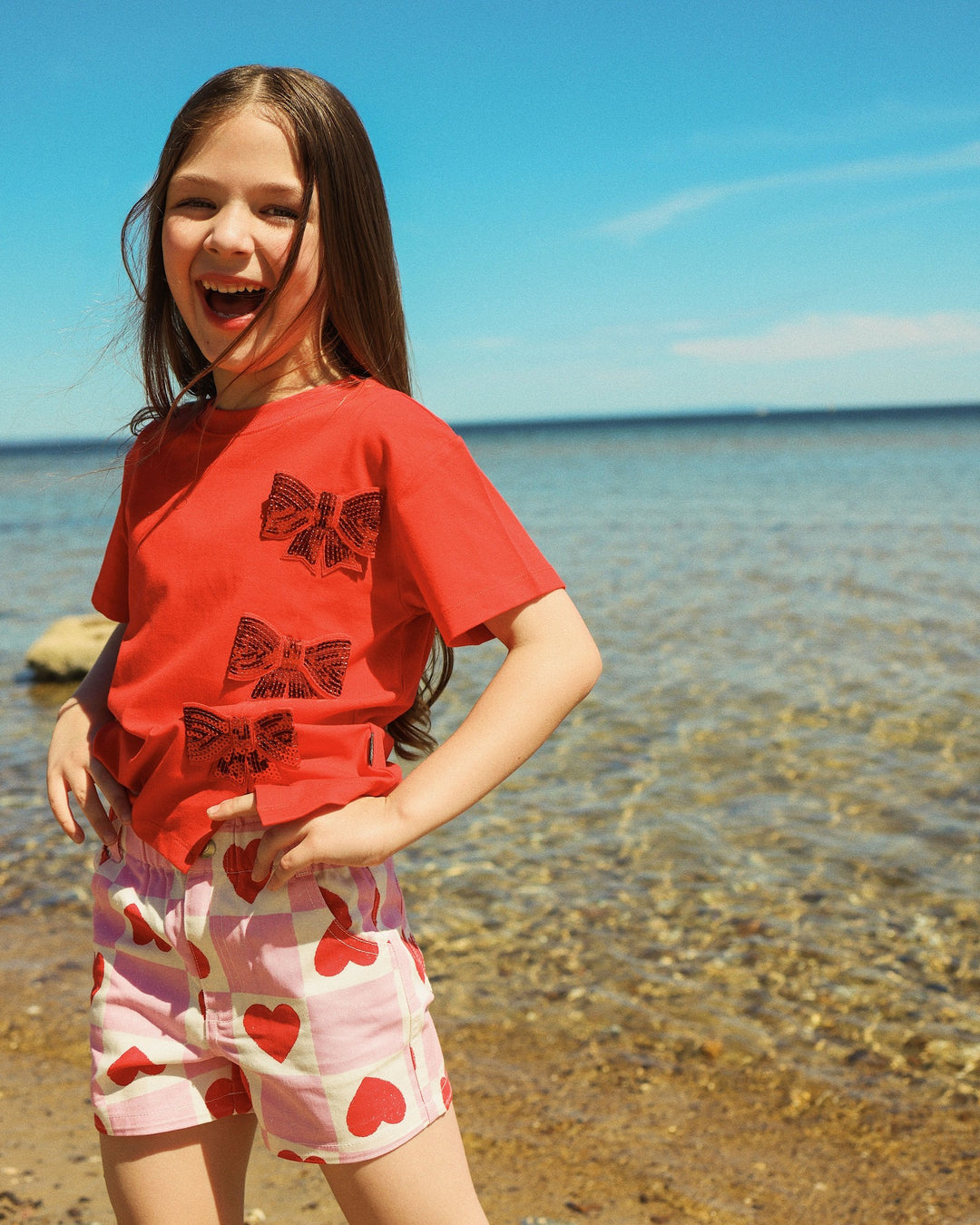 BONITA TEE IN HOLIDAY RED