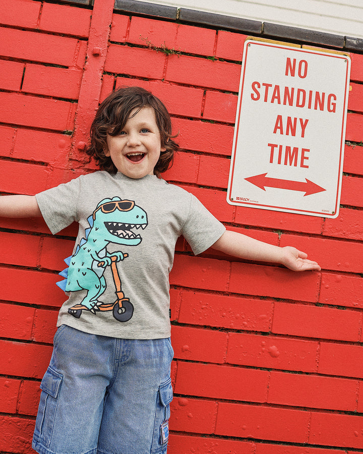 GRAYSON TEE IN GREY MARLE