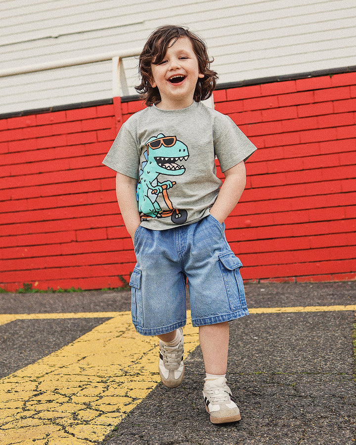 GRAYSON TEE IN GREY MARLE