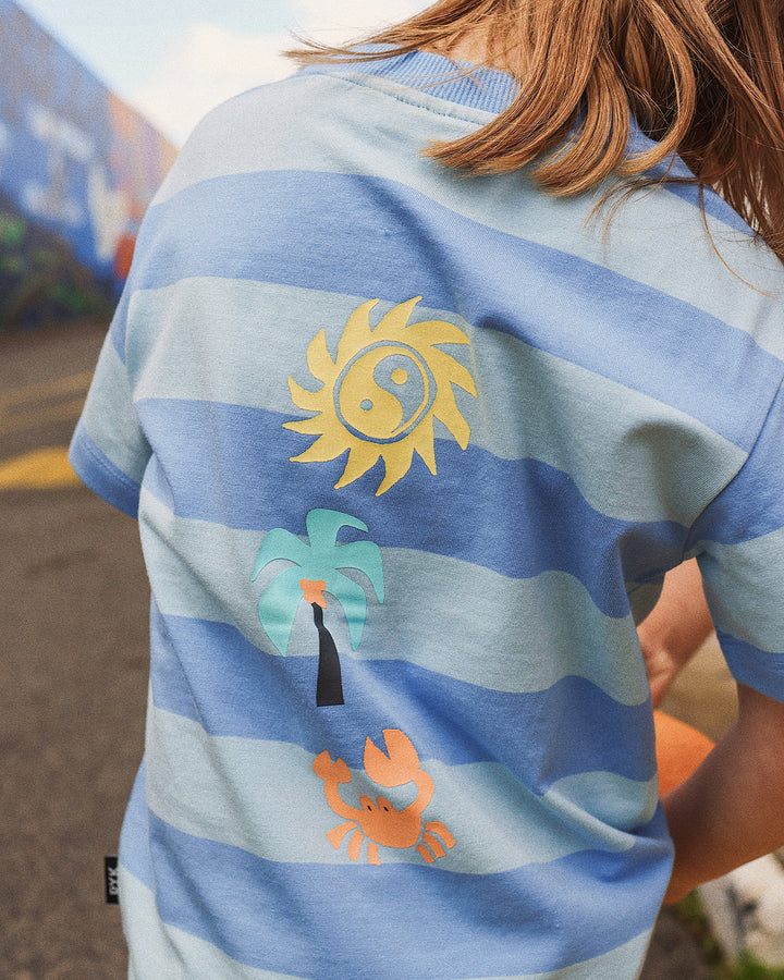 VINCE TEE IN BLUE STRIPE