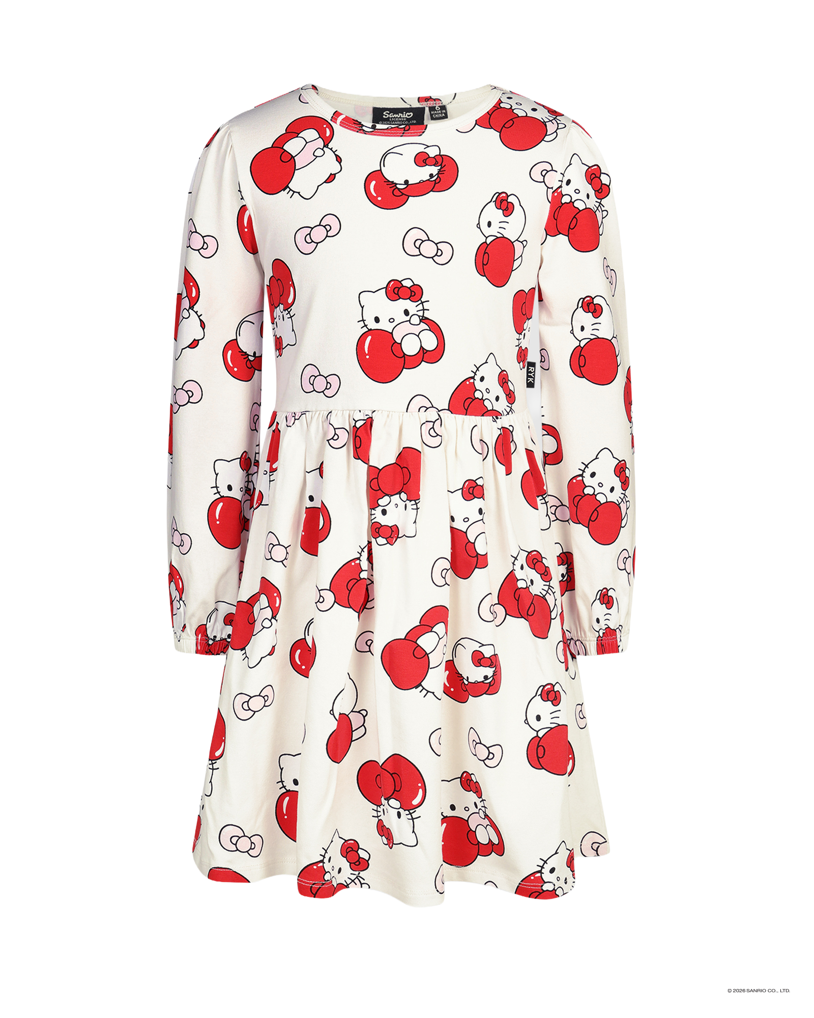 HELLO KITTY QUIRKY LONG SLEEVE JERSEY DRESS