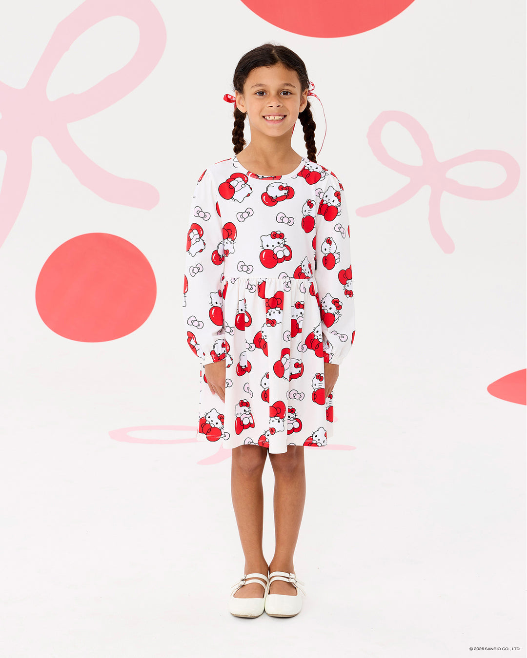 HELLO KITTY QUIRKY LONG SLEEVE JERSEY DRESS | Rock Your Baby