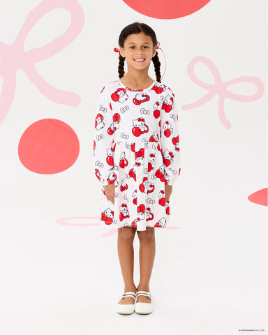 HELLO KITTY QUIRKY LONG SLEEVE JERSEY DRESS