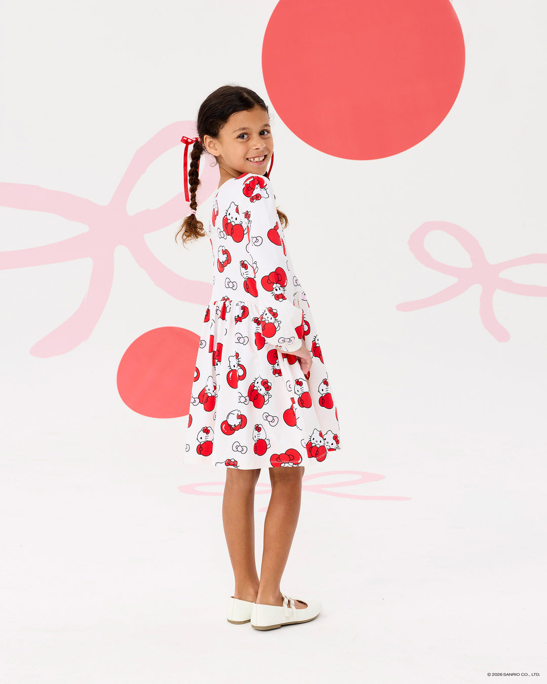 HELLO KITTY QUIRKY LONG SLEEVE JERSEY DRESS