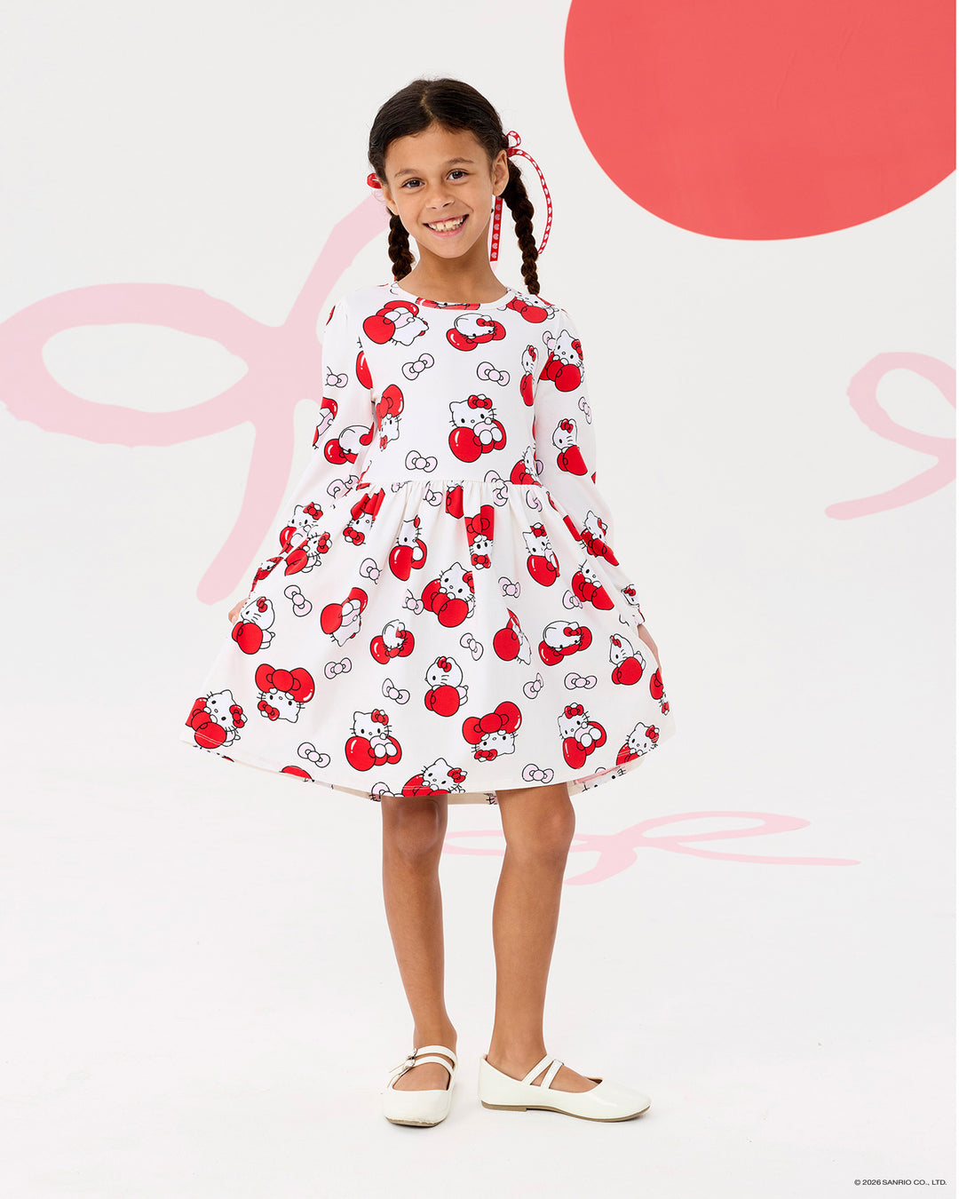 HELLO KITTY QUIRKY LONG SLEEVE JERSEY DRESS