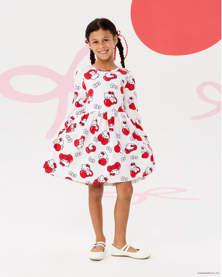 HELLO KITTY QUIRKY LONG SLEEVE JERSEY DRESS