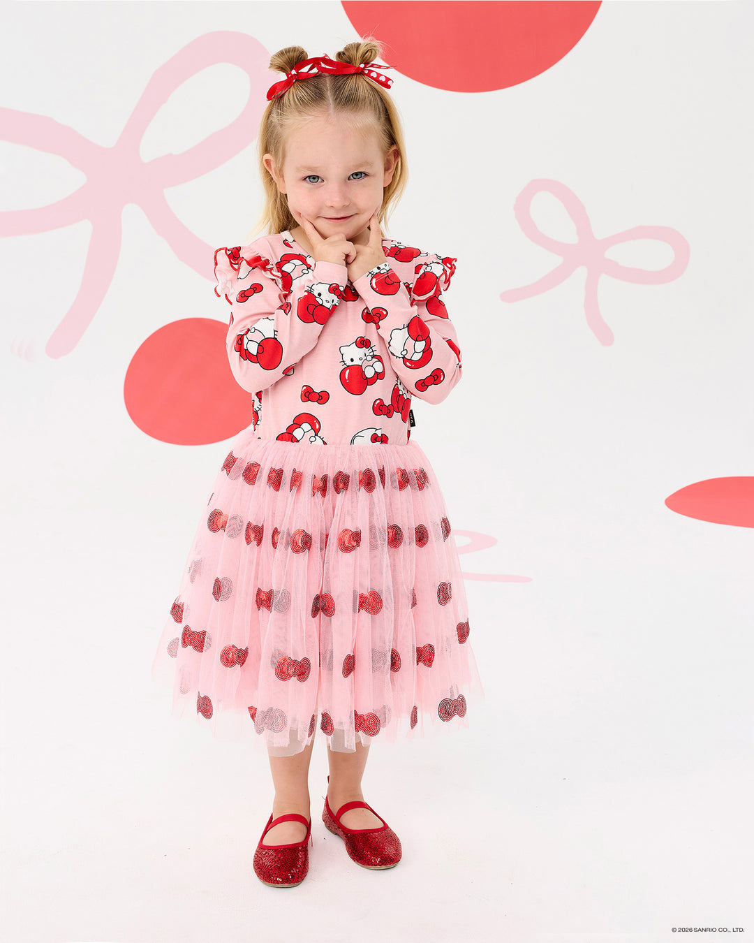 HELLO KITTY QUIRKY LONG SLEEVE TULLE DRESS | Rock Your Baby