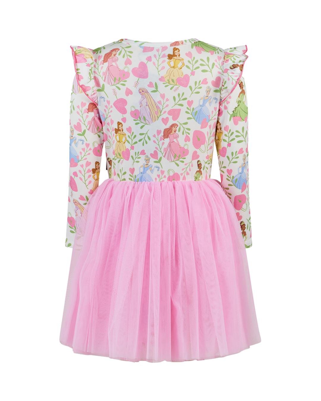 DISNEY PRINCESS FLORAL HEARTS LONG SLEEVE TULLE DRESS