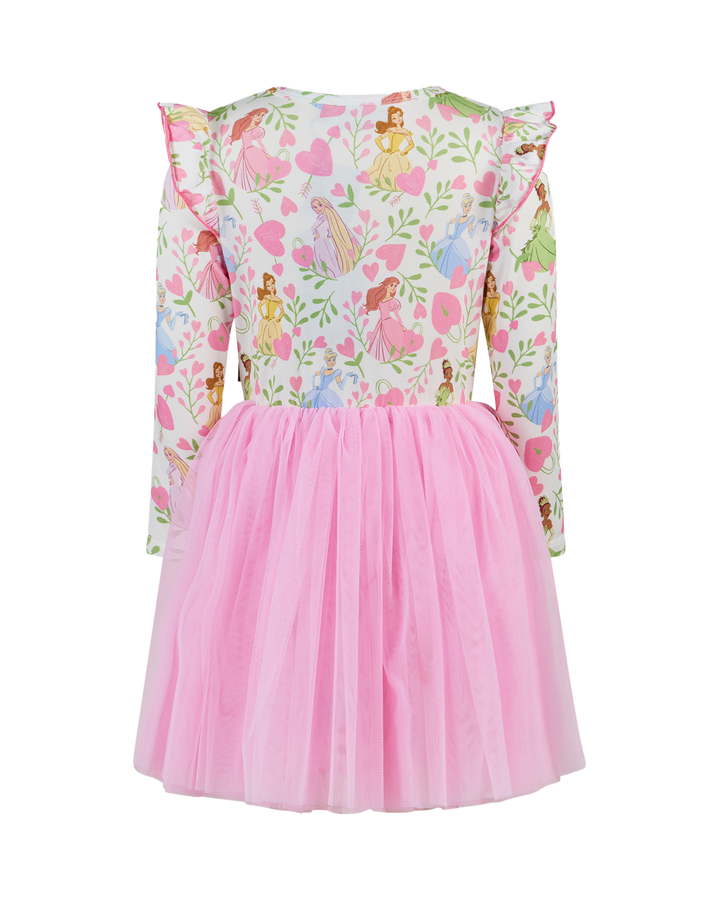 DISNEY PRINCESS FLORAL HEARTS LONG SLEEVE TULLE DRESS