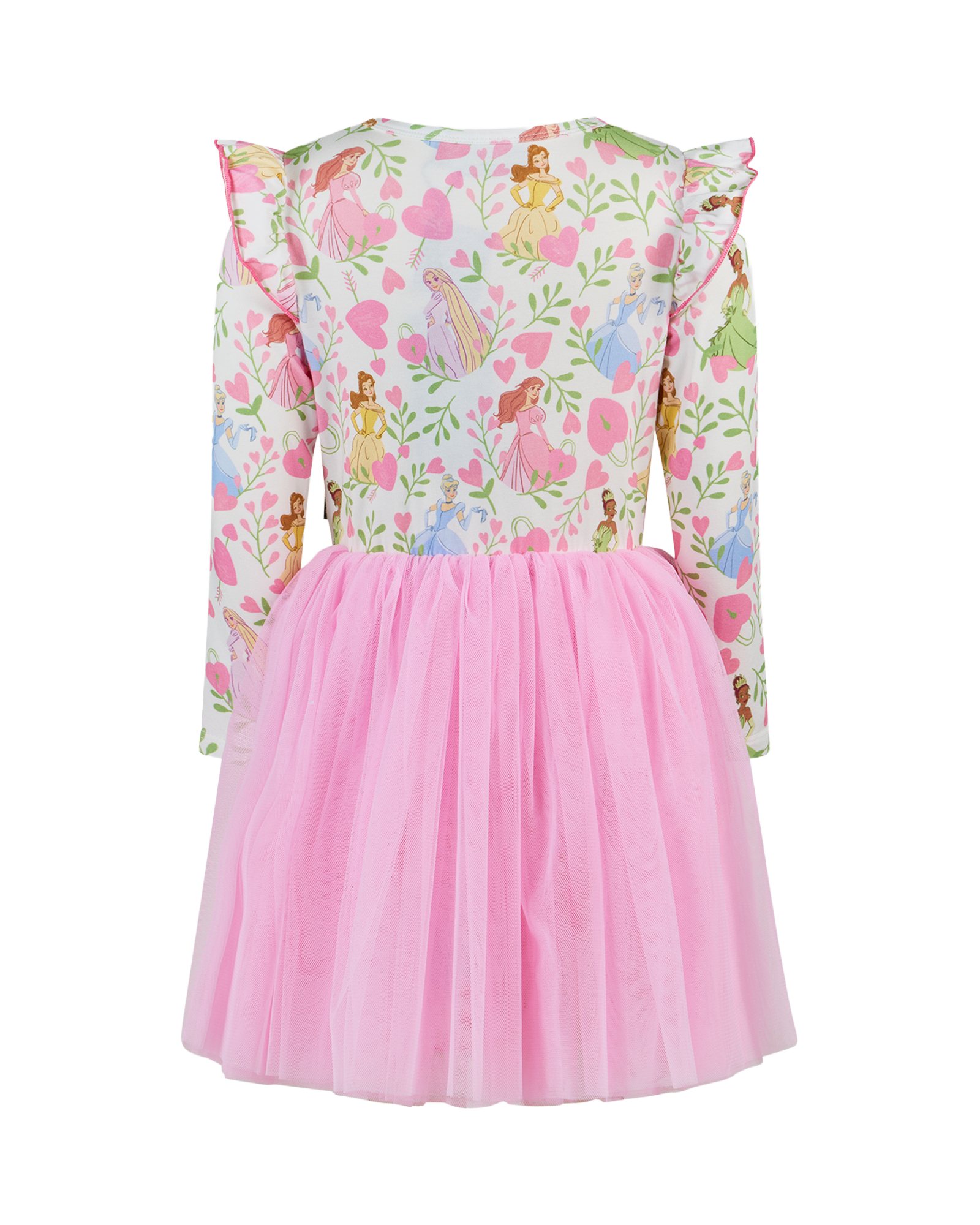 DISNEY PRINCESS FLORAL HEARTS LONG SLEEVE TULLE DRESS