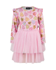 DISNEY PRINCESS CANDY HEARTS LONG SLEEVE FRILL DRESS