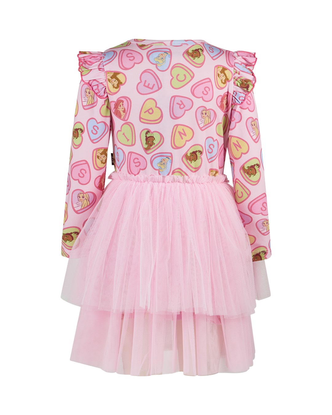 DISNEY PRINCESS CANDY HEARTS LONG SLEEVE FRILL DRESS
