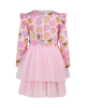 DISNEY PRINCESS CANDY HEARTS LONG SLEEVE FRILL DRESS