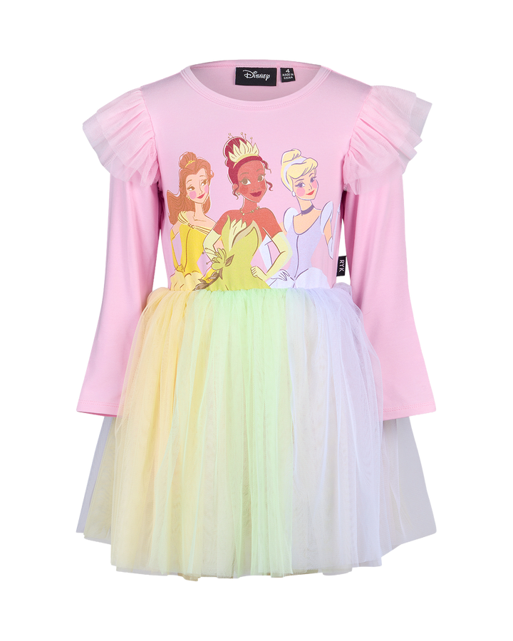 DISNEY PRINCESS RAINBOW LONG SLEEVE TRIO DRESS
