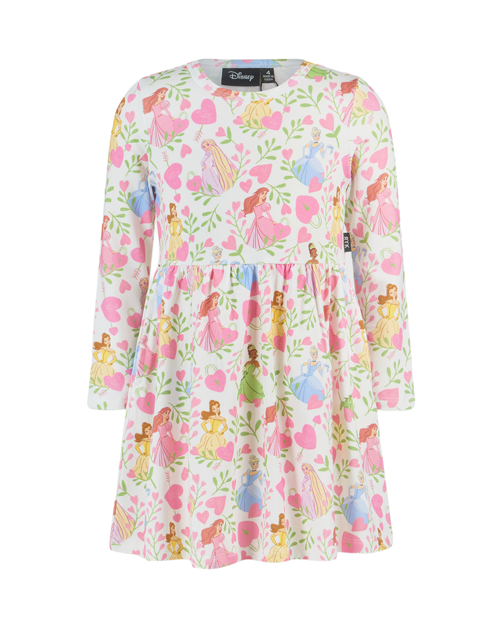 DISNEY PRINCESS FLORAL HEARTS LONG SLEEVE JERSEY DRESS