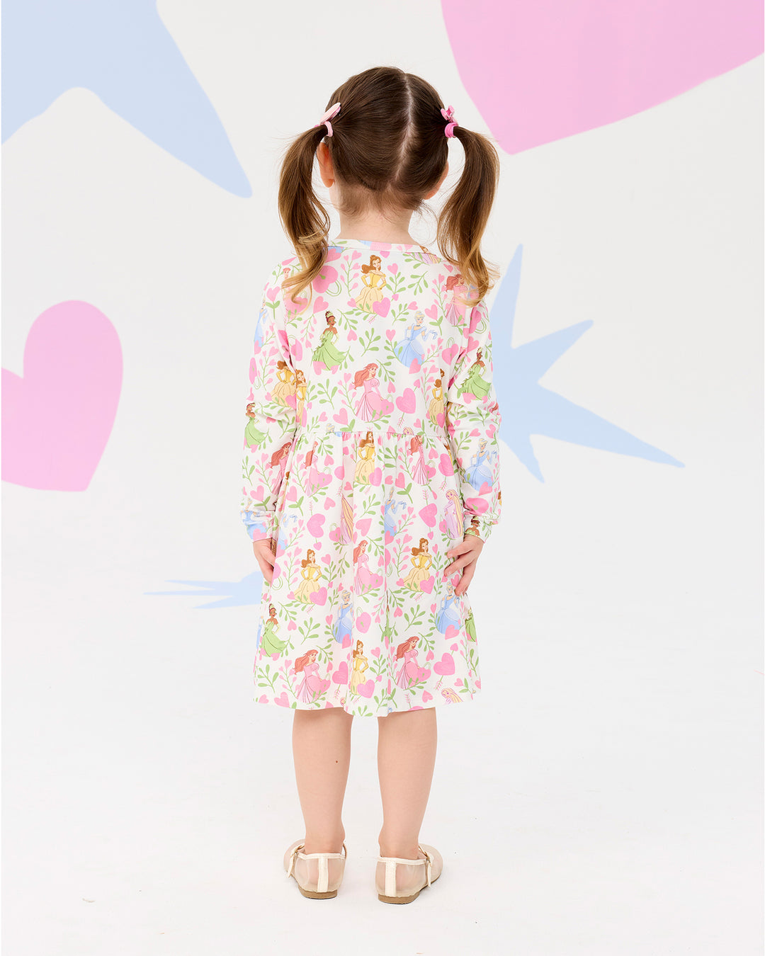 DISNEY PRINCESS FLORAL HEARTS LONG SLEEVE JERSEY DRESS