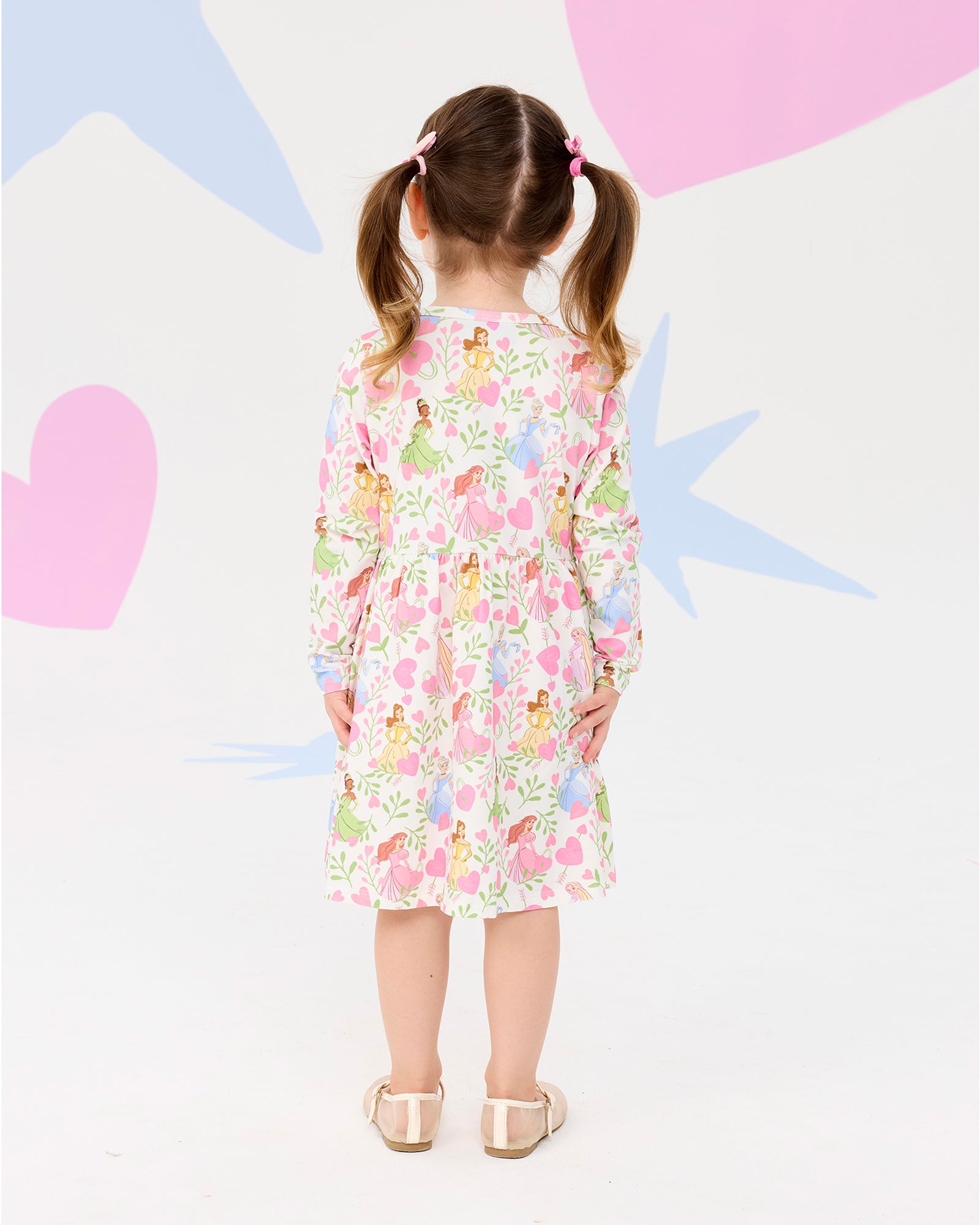 DISNEY PRINCESS FLORAL HEARTS LONG SLEEVE JERSEY DRESS