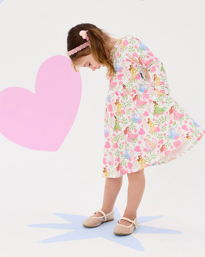 DISNEY PRINCESS FLORAL HEARTS LONG SLEEVE JERSEY DRESS