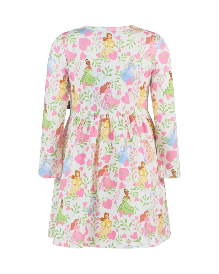 DISNEY PRINCESS FLORAL HEARTS LONG SLEEVE JERSEY DRESS