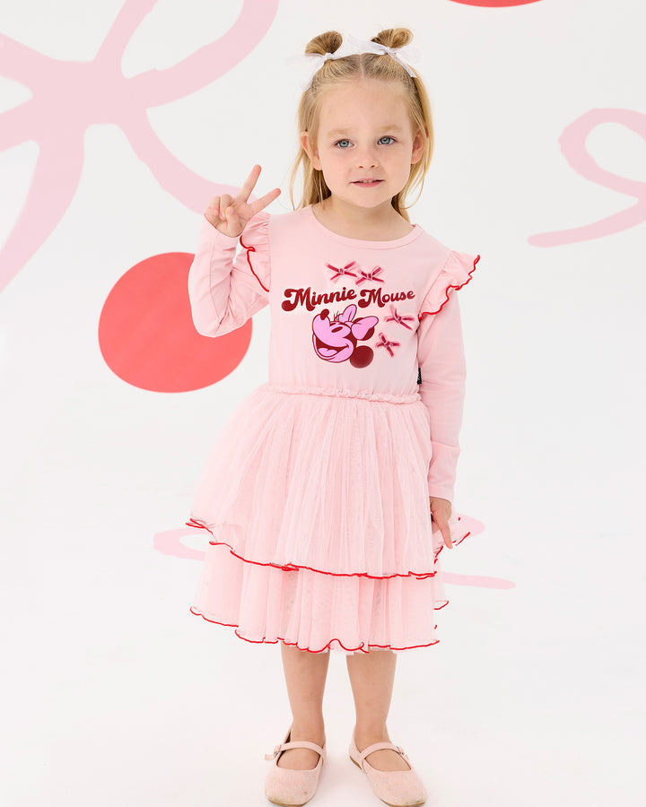 MINNIE MOUSE FRILL LONG SLEEVE TULLE DRESS | Rock Your Baby