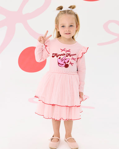 MINNIE MOUSE FRILL LONG SLEEVE TULLE DRESS