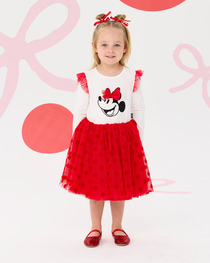 MINNIE MOUSE LONG SLEEVE DOT DRESS