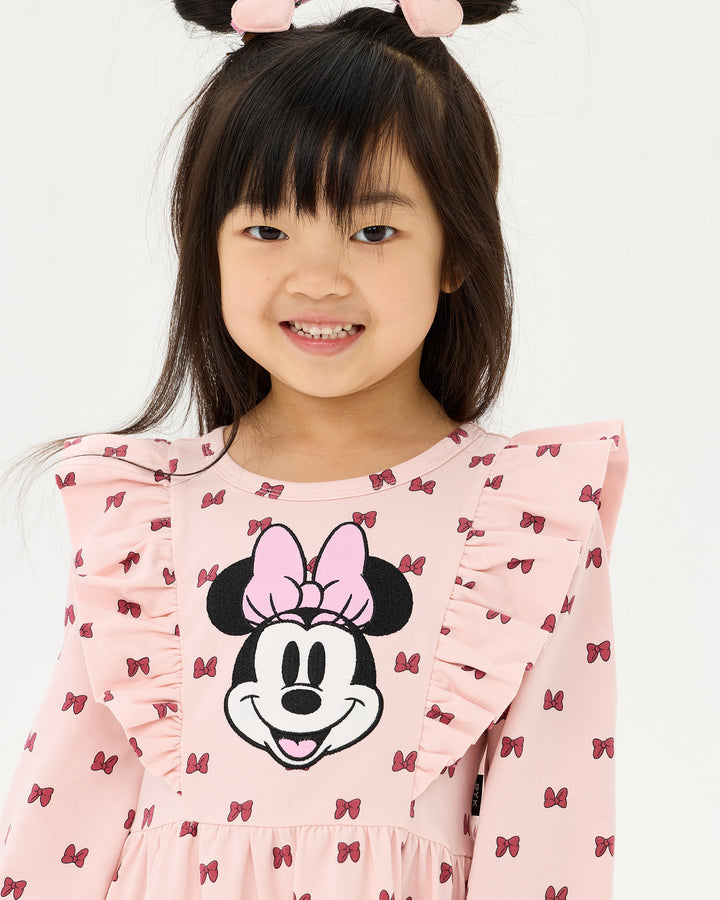 MINNIE MOUSE MINNIE BOW LONG SLEEVE JERSEY DRESS
