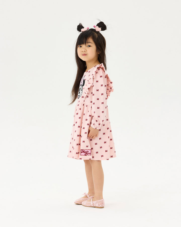 MINNIE MOUSE MINNIE BOW LONG SLEEVE JERSEY DRESS