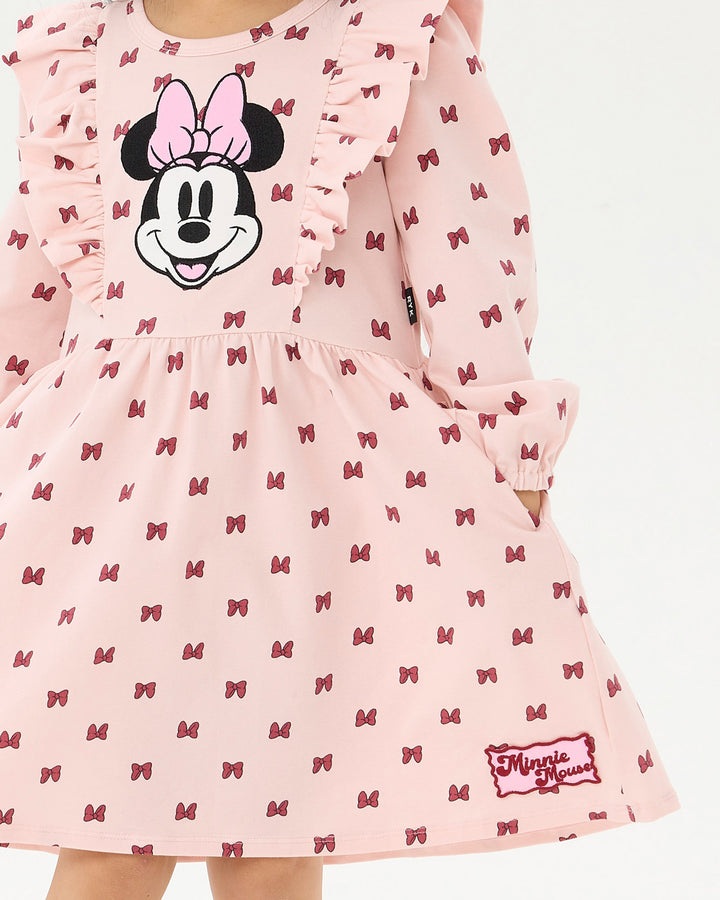 MINNIE MOUSE MINNIE BOW LONG SLEEVE JERSEY DRESS