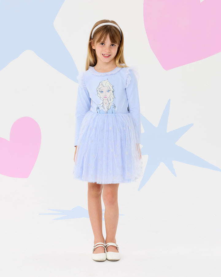 FROZEN ELSA LONG SLEEVE COLLAR DRESS