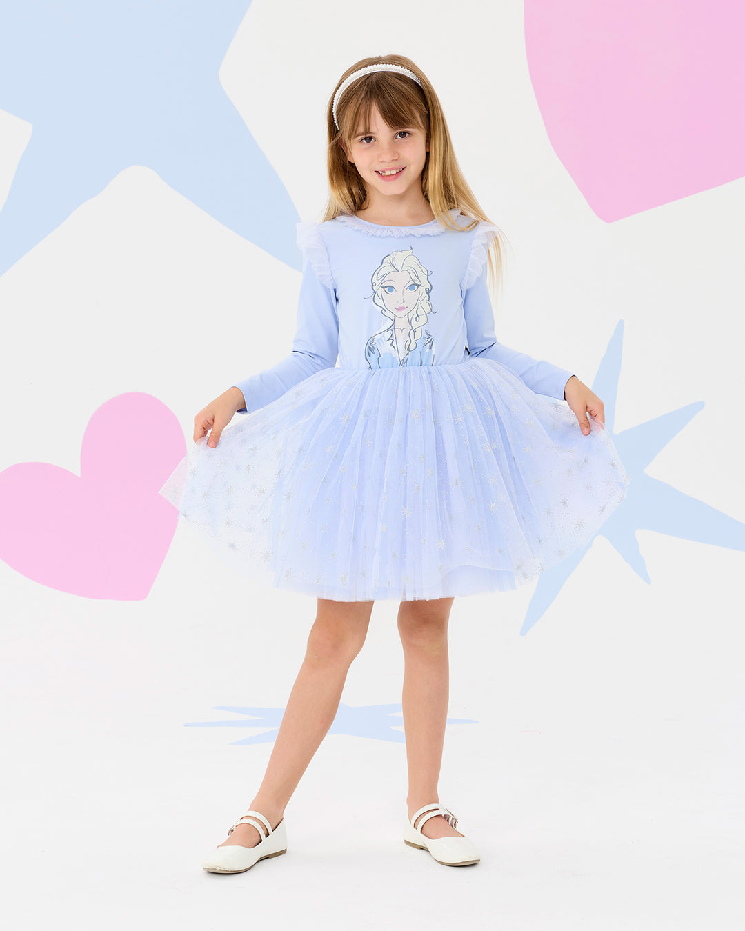 FROZEN ELSA LONG SLEEVE COLLAR DRESS