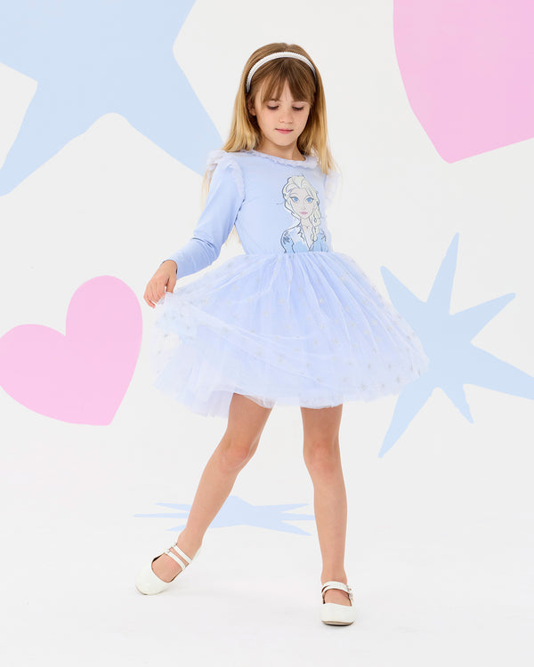 FROZEN ELSA LONG SLEEVE COLLAR DRESS
