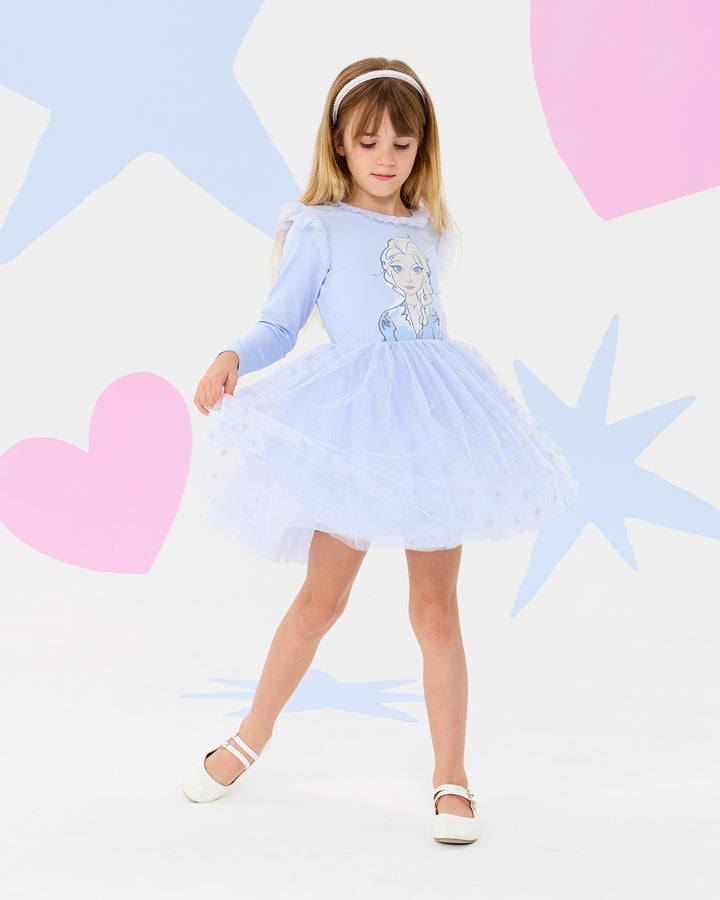 FROZEN ELSA LONG SLEEVE COLLAR DRESS | Rock Your Baby