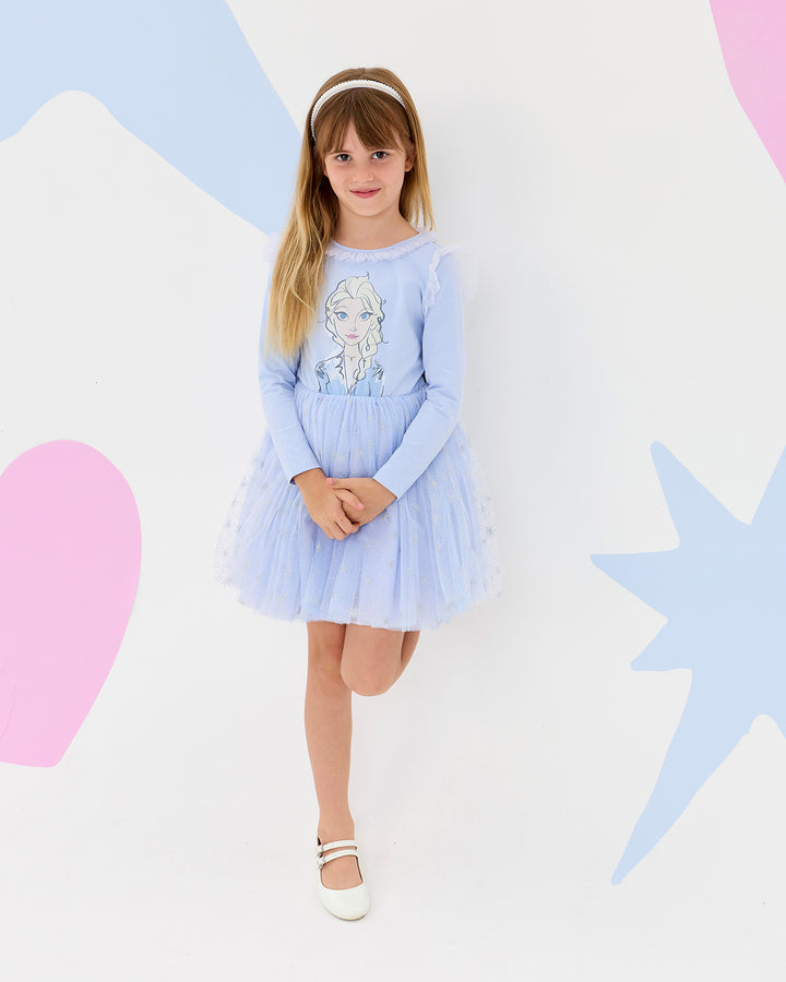 FROZEN ELSA LONG SLEEVE COLLAR DRESS
