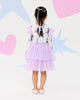 FROZEN SISTERS STRIPE LONG SLEEVE TULLE DRESS