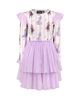 FROZEN SISTERS STRIPE LONG SLEEVE TULLE DRESS